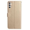 Samsung Galaxy A25 Gold Leather Case with Rose Flower Embossing Pattern - 3