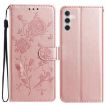 Samsung Galaxy A26 Rose Flower Embossed Leather Case - Rose Gold - 1