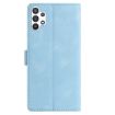 Samsung Galaxy A32 Leather Case, Rose Flower Embossing, Sky Blue - 3
