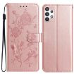 Samsung Galaxy A32 5G Rose Flower Embossed Leather Case Rose Gold - 1