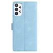 Samsung Galaxy A33 Sky Blue Rose Embossed Leather Phone Case - 3