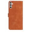 Samsung Galaxy A34 Brown Leather Case with Rose Flower Embossing - 3