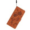 Samsung Galaxy A34 Brown Leather Case with Rose Flower Embossing - 7