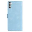Samsung Galaxy A35 Sky Blue Rose Embossed Leather Phone Case - 3