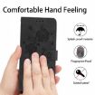Samsung Galaxy A36 Black Leather Case - Rose Flower Embossing Pattern - 8