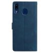 Samsung Galaxy A40 Dark Blue Rose Embossed Leather Phone Case - 3