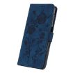 Samsung Galaxy A40 Dark Blue Rose Embossed Leather Phone Case - 5
