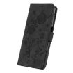 Samsung Galaxy A40 Black Leather Case with Rose Flower Embossing Pattern - 5