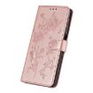 Samsung Galaxy A41 Rose Gold Leather Case - Rose Flower Embossed Pattern - 5