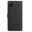 Samsung Galaxy A42 Black Leather Case with Rose Flower Embossing Pattern - 3