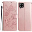 Samsung Galaxy A42 5G Rose Flower Embossed Leather Case Rose Gold - 1