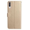 Samsung Galaxy A50 Gold Rose Flower Embossed Leather Phone Case - 3