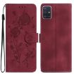 Samsung Galaxy A51 Red Rose Flower Embossed Leather Phone Case - 1