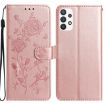 Samsung Galaxy A53 Rose Flower Embossed Leather Case - Rose Gold - 1