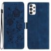 Samsung Galaxy A53 Dark Blue Rose Embossed Leather Phone Case - 1