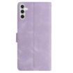 Samsung Galaxy A54 Light Purple Rose Embossed Leather Phone Case - 3