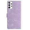 Samsung Galaxy A72 Light Purple Rose Embossed Leather Phone Case - 3