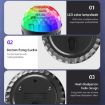 LED RGB Rotating Stage Lamp - Stripe Magic Ball Light, No Remote (Black) - 7
