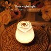 USB Powered 3W Rose Night Light - Touch Sensor Bedside Ambient Lamp (White) - 4