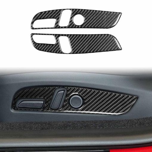 Tesla Model 3 2023 Carbon Fiber Seat Adjustment Stickers 2pcs Set - 1