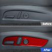 Tesla Model 3 2023 Carbon Fiber Seat Panel Stickers Red 2pcs Set - 7
