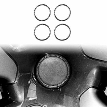 Tesla Model 3/Y Carbon Fiber Wheel Hub Decoration Ring Set - 4pcs, Black - 1