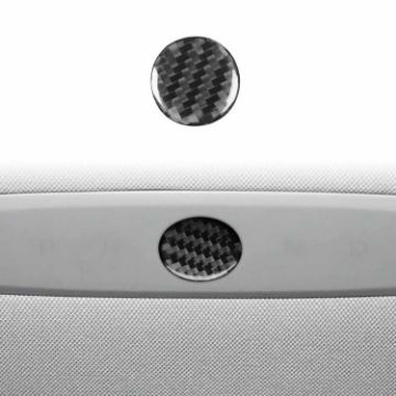 Tesla Model 3 2023 Carbon Fiber Emergency Light Button Sticker Black - 1