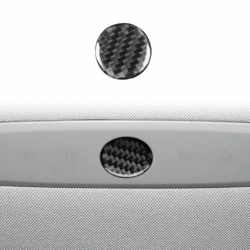 Tesla Model 3 2023 Carbon Fiber Emergency Light Button Sticker Black - 1