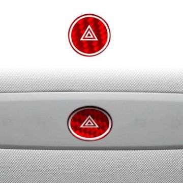 Tesla Model 3 2023 Carbon Fiber Emergency Light Button Sticker Red - 1