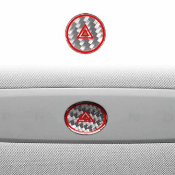Tesla Model 3 2023 Carbon Fiber Emergency Light Button Sticker Silver - 1