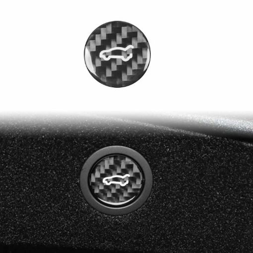 Tesla Model 3/Y 2023+ Carbon Fiber Trunk Button Sticker (Black) - 1