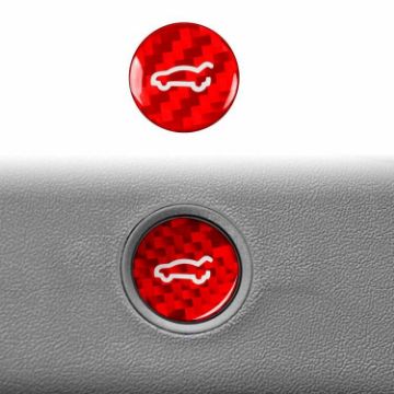 Carbon Fiber Trunk Button Sticker for Tesla Model 3/Y 2019-2024 (Red) - 1