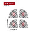 Tesla Model 3 2023+ Carbon Fiber Door Switch Stickers 4pcs Set Silver - 4