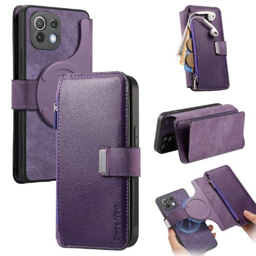 Xiaomi Mi 11 Lite Case Neo MagSafe RFID Wallet Leather Purple Cover - 1