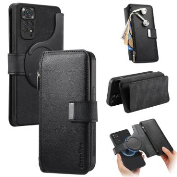 Redmi Note 11 4G Global Case - MagSafe RFID Zipper Wallet Leather (Black) - 1
