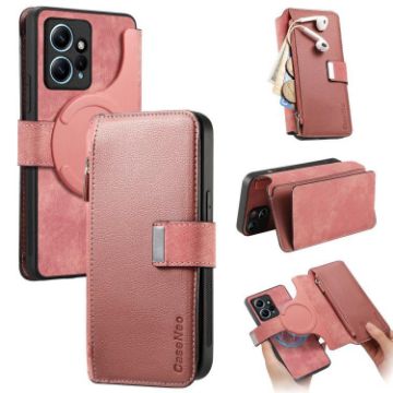 Redmi Note 12 4G Global Case - MagSafe RFID Zipper Wallet Leather Pink - 1