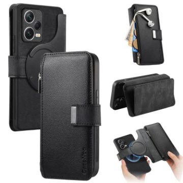 Redmi Note 12 Pro+ 5G Case - MagSafe RFID Zipper Wallet Leather (Black) - 1