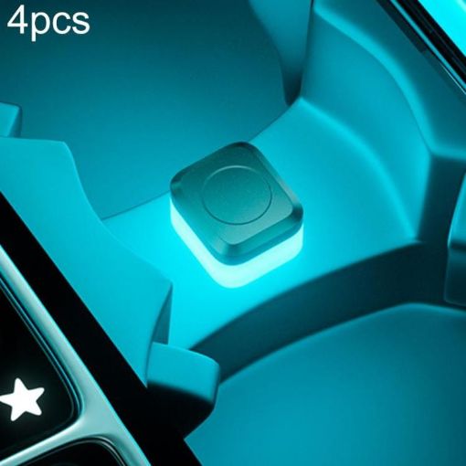 Car USB LED Atmosphere Light 4pcs - Ice Blue Lighting Kit - 1