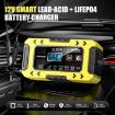FOXSUR FBC1206F 12V 6A Car Motorcycle Battery Charger, UK Plug, Yellow - 2