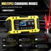 FOXSUR FBC1206F 12V 6A Car Motorcycle Battery Charger, UK Plug, Yellow - 9