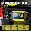 FOXSUR FTC-1206 12V Car Motorcycle Battery Charger Tester EU Plug Yellow - 2
