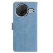 Xiaomi Poco F7 Pro Blue Leather Case - Moonlit Butterfly Dance Pattern - 3