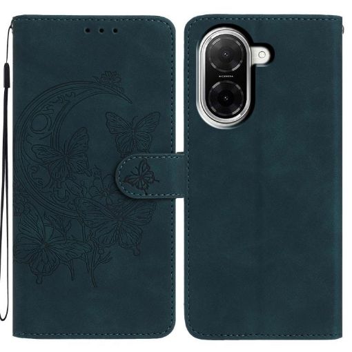 Xiaomi Poco C71 Global Green Leather Case - Moonlit Butterfly Dance - 1