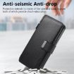 Realme 14 Case: MagSafe RFID Zipper Wallet Retro Leather (Black) - 4