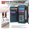 Realme 14 Case: MagSafe RFID Zipper Wallet Retro Leather (Black) - 9