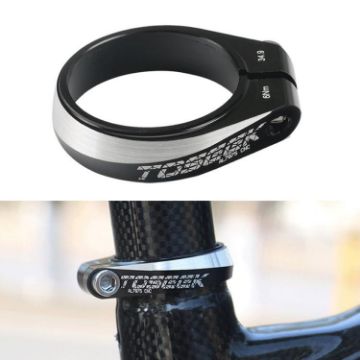 TOSEEK 31.8mm Aluminum Bicycle Seat Tube Clamp - Black - 1
