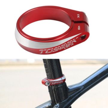 TOSEEK 34.9mm Red Aluminum Alloy Bicycle Seat Tube Clamp - 1