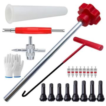 23pcs Car Tire Repair & Valve Installation Tool Set - Red - 1