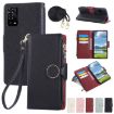 OPPO A55/A54 4G/5G Leather Wallet Phone Case with Crossbody Strap - Black - 1