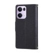 OPPO Reno13 Pro Leather Wallet Phone Case with Crossbody Strap - Black - 3
